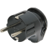 Вилка з заземленням кутова чорна E.NEXT 16A  e.plug 008